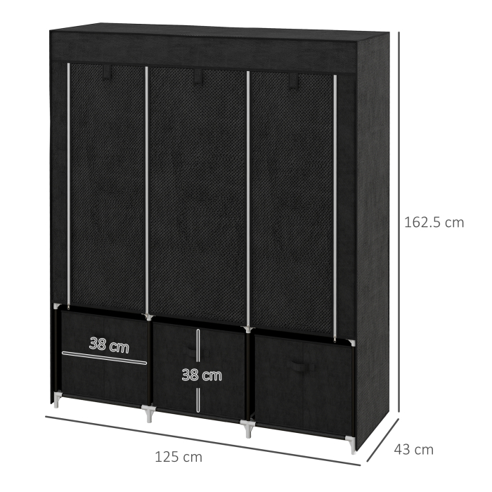  sifonier Pliabil Textil - Cu Rafturi & Sertare, Ideal pentru Spatii Mici [3]