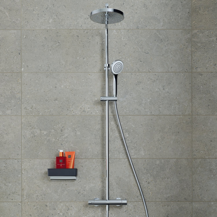 Sistem de dus Duravit B14280008010, dus B.1, tip incastrare aparent, pentru dus, pentru un dus confortabil zilnic, crom [6]