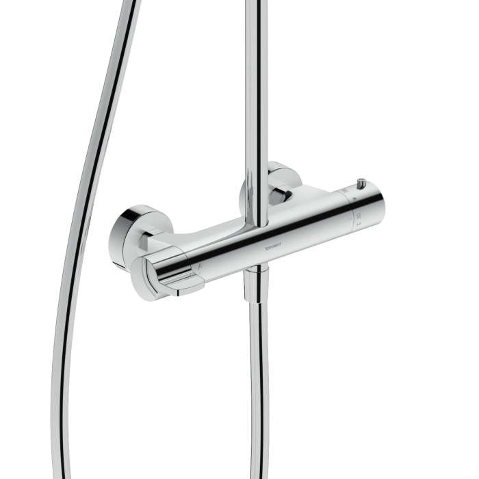 Sistem de dus Duravit B14280008010, dus B.1, tip incastrare aparent, pentru dus, pentru un dus confortabil zilnic, crom [5]