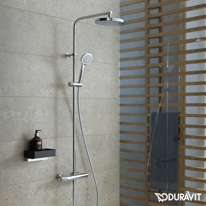 Sistem de dus Duravit B14280008010, dus B.1, tip incastrare aparent, pentru dus, pentru un dus confortabil zilnic, crom [7]