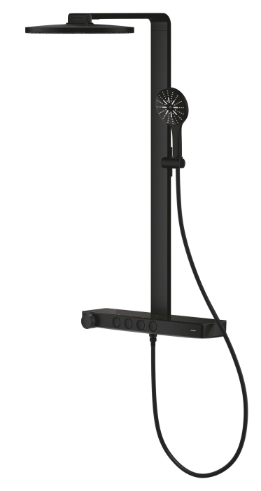 Sistem de dus Grohe 101680KF00 SPA Aqua Pure, termostat, palarie dus 360 mm, 3 functii para dus, negru mat [4]