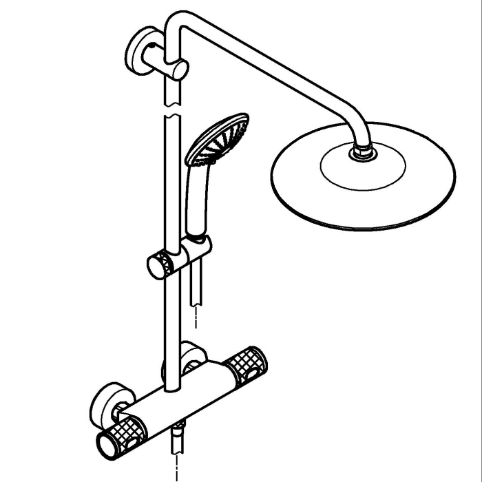 Sistem de dus Grohe 264032432, dus Vitalio Joy, tip incastrare aparent, pentru dus, termostat, negru [10]