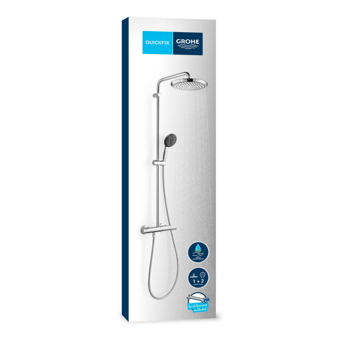 Sistem de dus Grohe 26677001, 250 mm, 1 bar, 110 mm, 1.75 m, 1132 mm, 412 mm, 1 functii palarie dus, Crom [14]