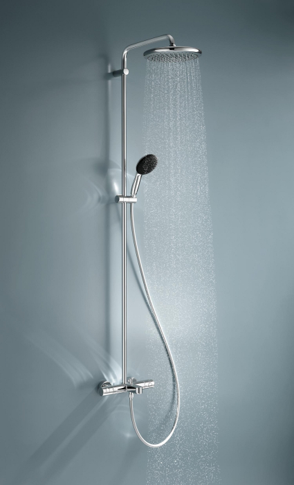 Sistem de dus Grohe 26988001, Vitalio Start 250, tip incastrare aparent, pentru cada, termostat, crom [7]