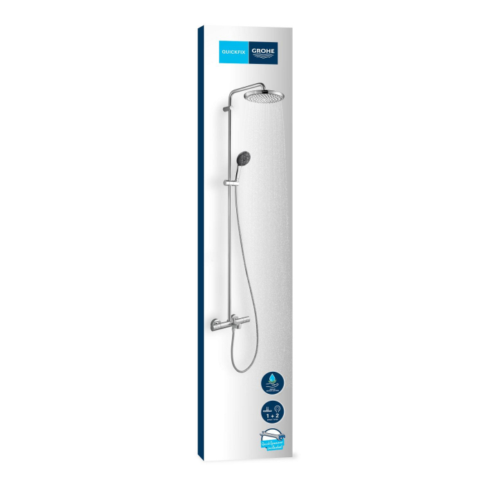 Sistem de dus Grohe 26988001, Vitalio Start 250, tip incastrare aparent, pentru cada, termostat, crom [13]
