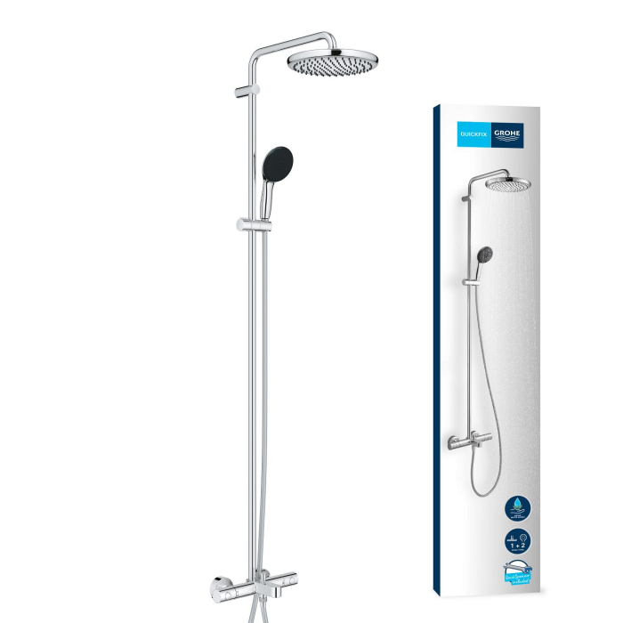 Sistem de dus Grohe 26988001, Vitalio Start 250, tip incastrare aparent, pentru cada, termostat, crom [12]