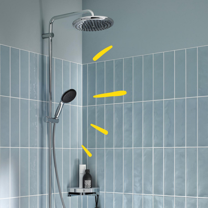 Sistem de dus Grohe 26988001, Vitalio Start 250, tip incastrare aparent, pentru cada, termostat, crom [8]