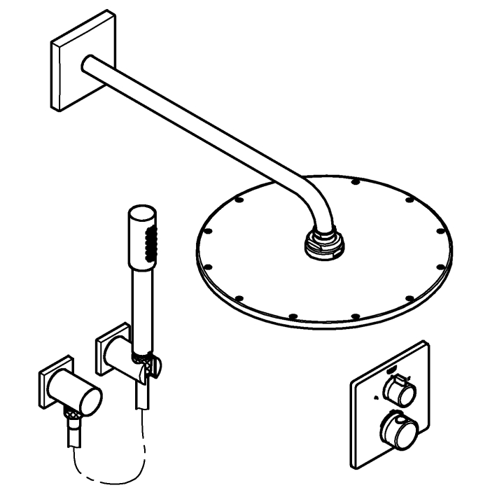 Sistem de dus Grohe 34730000, Grohtherm 310, tip incastrare incastrat, pentru un dus confortabil zilnic, crom [4]