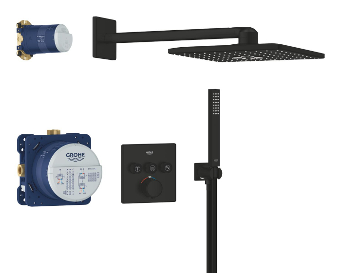 Sistem de dus Grohe 348752430, dus SmartControl Cube, tip incastrare incastrat, pentru dus, termostat, negru [2]