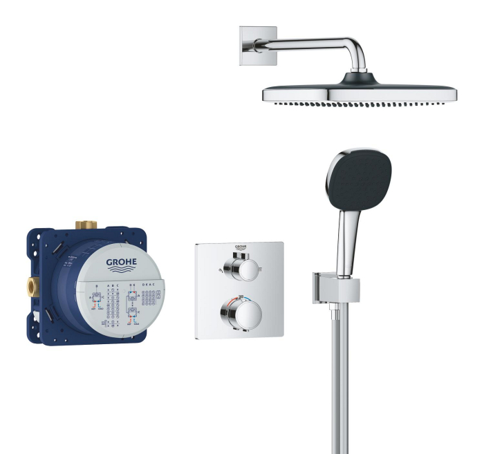 Sistem de dus Grohe 34882000, Grohtherm, tip incastrare incastrat, pentru dus, pentru un dus confortabil zilnic, crom [3]