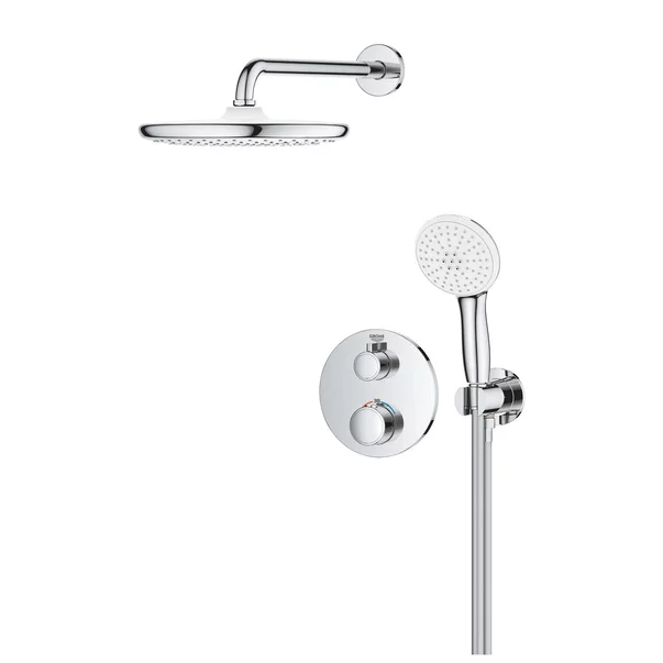 Sistem de dus Grohe Grohtherm Tempesta 210 incastrat cu baterie rotunda [2]