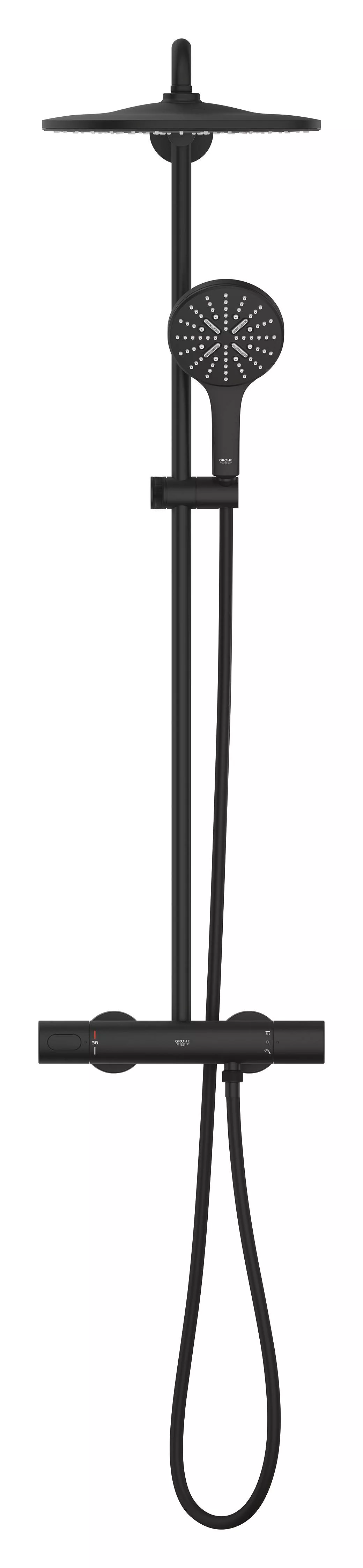 Sistem de dus Grohe SmartActive 310, aparent, termostat, 310 mm, mat, negru, 22119KF0 [2]