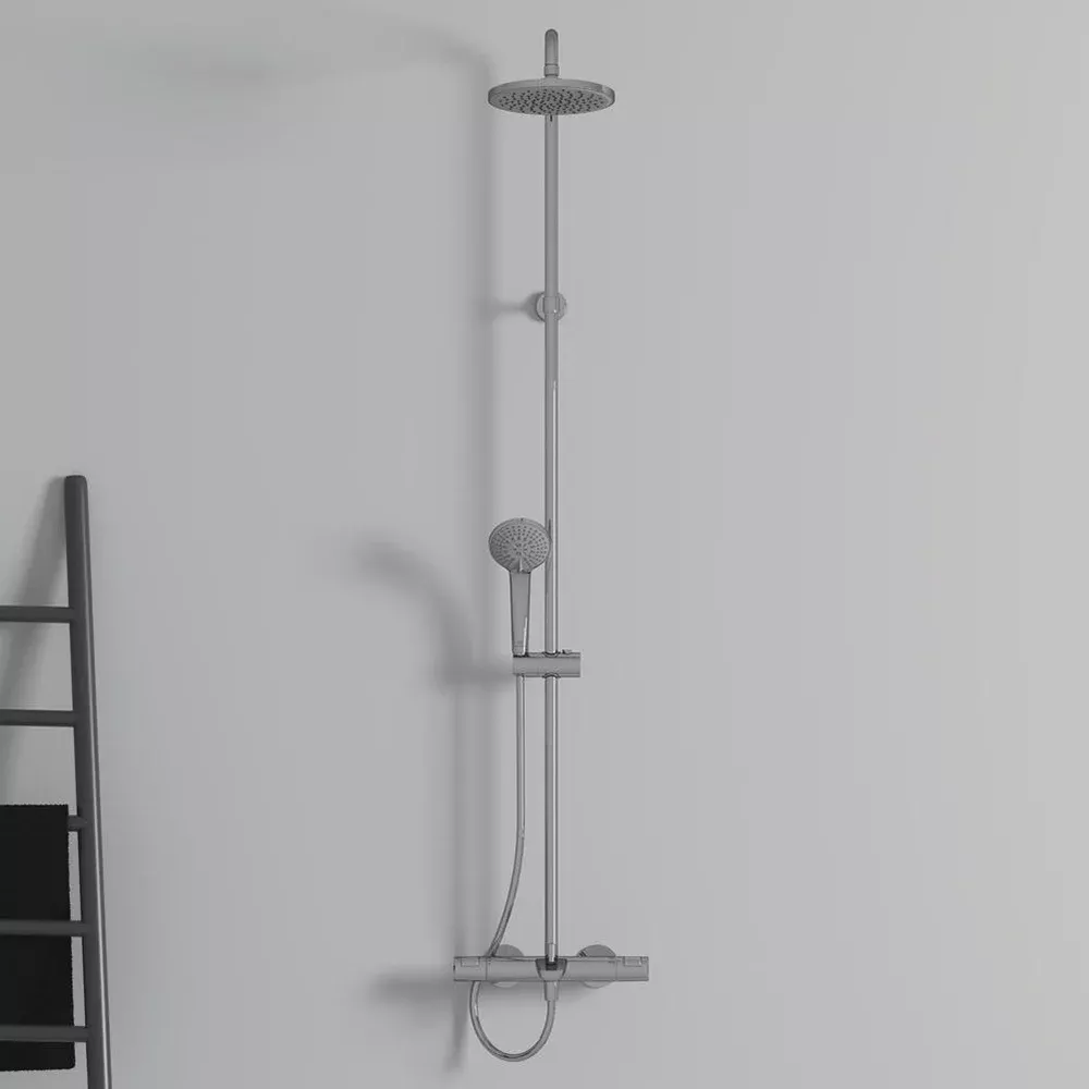 Sistem de dus Ideal Standard CeraTherm, aparent, termostat, pipa cada, 200 mm, crom, A7590AA [5]