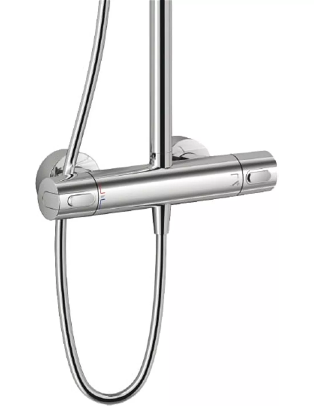 Sistem de dus Ideal Standard IdealRain Luxe A6246AA, 1/2'', aparent, termostat, 300 mm,1 pulverizare, anti-calcar, crom [2]