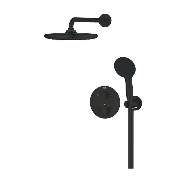 Sistem de dus incastrat Grohe Precision cu palarie rotunda Vitalio Start 250 negru mat [3]