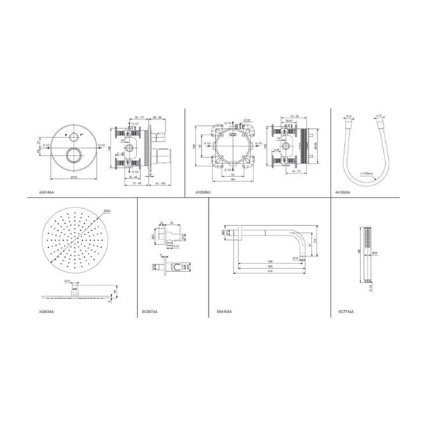 Sistem de dus incastrat Ideal Standard Ceratherm T100 negru mat [9]