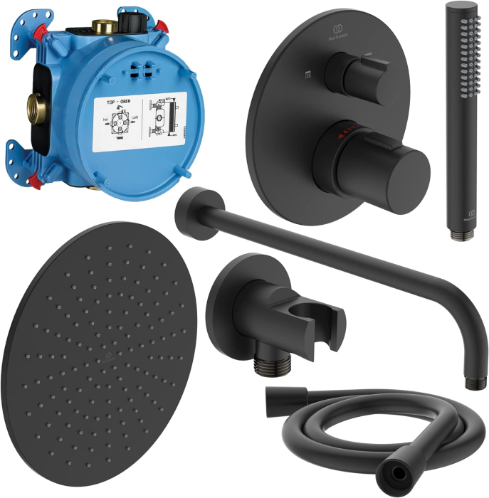 Sistem de dus incastrat Ideal Standard Ceratherm T100 negru mat [5]