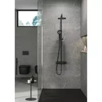 Sistem de dus Kludi Dive, aparent, termostat, 200 mm, 1 functie, mat, negru, 6907939-00 [2]