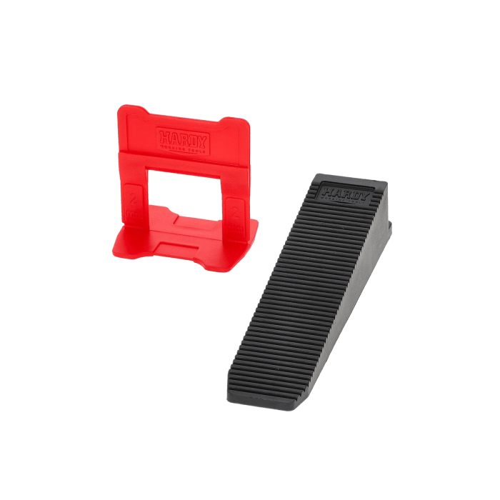 Sistem de nivelare a placilor Hardy, chit de 2 mm, grosime 3-16 mm, 300 cleme + 100 pene intr-o galeata [3]
