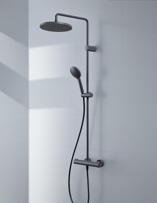 Sistem dus Duravit TH4282008046, 250 mm, 1 bar, 100 mm, 1.6 m, 1125 mm, 354 mm, 1 functii palarie dus, Negru [3]