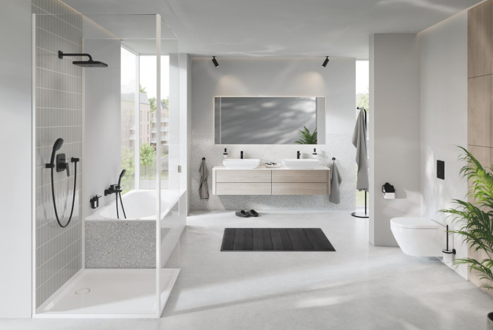 Sistem dus Grohe 1053362430, 250 mm, 1 bar, 110 mm, 1.5 m, 380 mm, 1 functii palarie dus, 3 functii para dus, Negru [3]