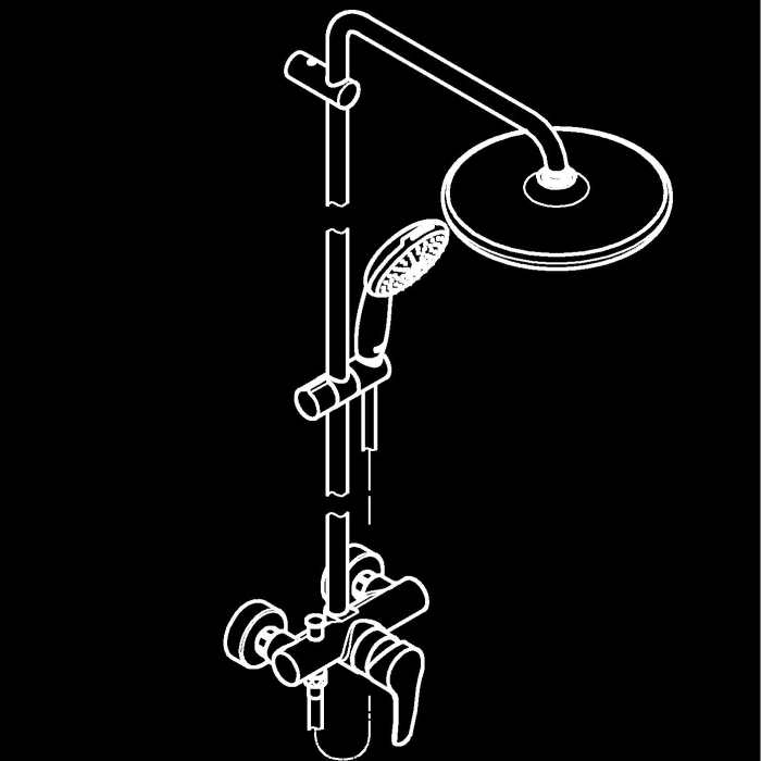 Sistem dus Grohe 266732431, 250 mm, 0.9 bar, 110 mm, 1.75 m, 1118 mm, 412 mm, 1 functii palarie dus, Negru [7]