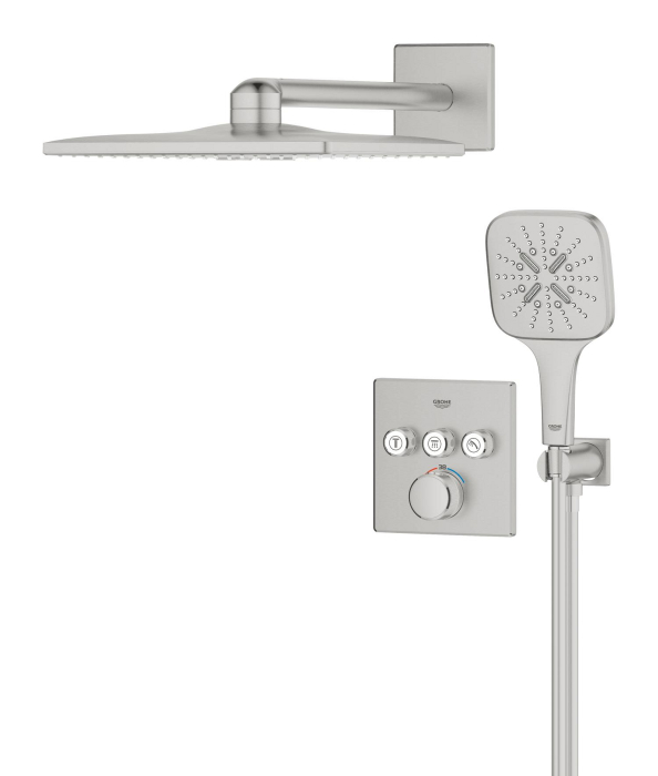 Sistem dus Grohe 34864DC0, SmartControl 310 Cube, incastrat, termostat, 310 mm, 2 functii, mat, otel satinat [3]