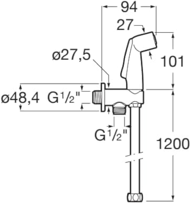 Sistem dus igienic Roca A5B9230C00, BE Fresh, tip comanda dus trigger, set inclus, valva cu inchidere, crom [2]