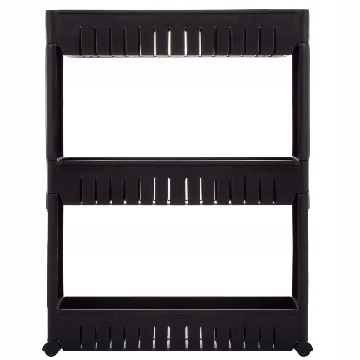 Sistem rafturi de depozitare Sersimo HA116 cu roti pentru bucatarie sau baie cu 3 polite, negru [6]