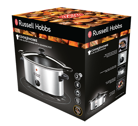 Slow cooker Russell Hobbs, 3.5L, 3 setari temperatura, vas ceramic detasabil, mentinere cald, negru [8]