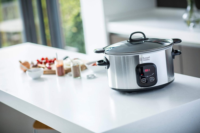 Slow cooker Russell Hobbs MaxiCook, 6L, 3 setari temperatura, vas ceramic detasabil, mentinere cald, negru [7]