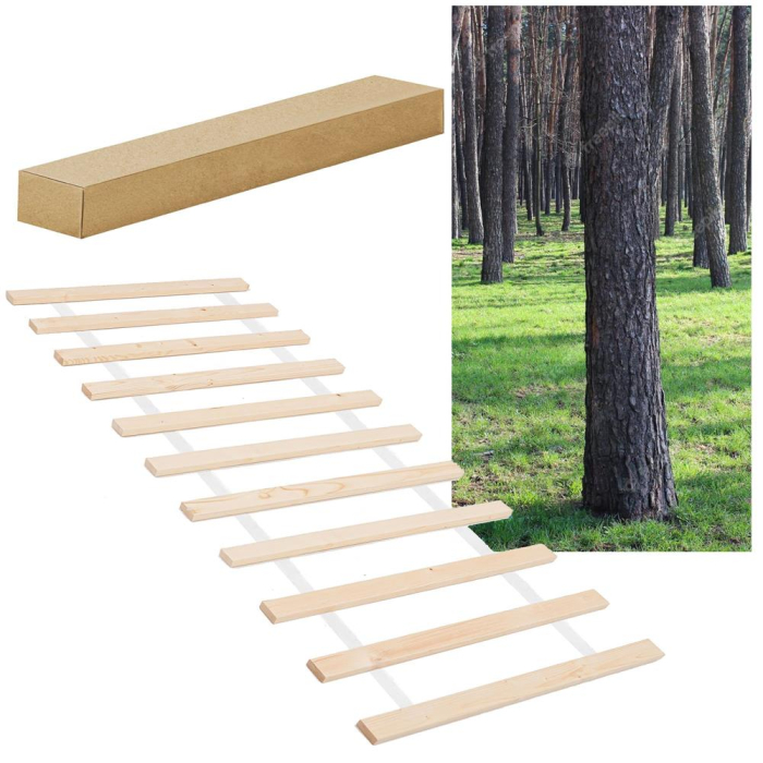 Somiera de pat cu sipci din lemn de pin si molid, 11 benzi, 120x200cm [5]