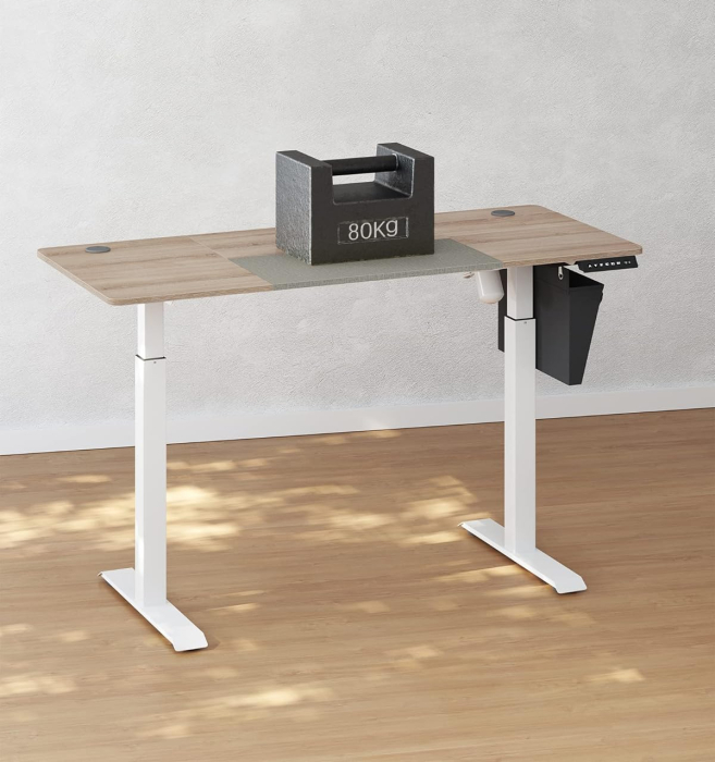 Birou cu reglaj electric pe inaltime, memorie cu 4 inaltimi, 60x140x(72-120)cm, gri stejar [2]