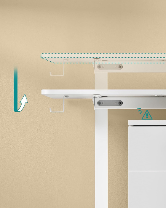 Birou electric reglabil pe inaltime, cadru metalic, functie memorie 4 pozitii, 160x70x(72-120) cm, alb [4]