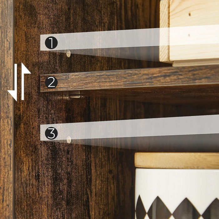 SONGMICS Comoda cu 3 sertare si dulap, 60x30x80cm, maro rustic [6]