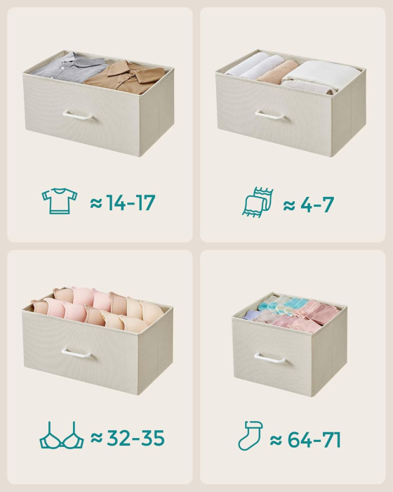 Comoda cu 7 sertare textile, cadru metalic si blat din PAL, design industrial, 98x29x85 cm, alb crem [2]