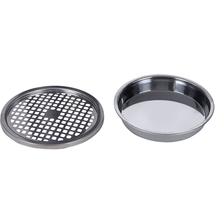 Cos de gunoi cu scumiera pentru exterior, din inox, galeata interioara detasabila, tip stativ, 61x25 cm, negru [3]