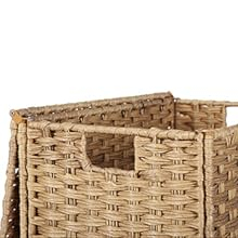 Cos de rufe stil ratan, cu captuseala detasabila lavabila, 90 litri, 46x33x60 cm, natural [15]