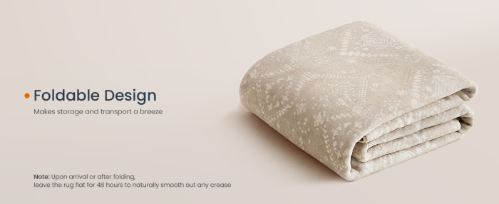 SONGMICS Covor decorativ antiderapant, stil boho, lavabil la masina, 80×150 cm, bej cappuccino [3]