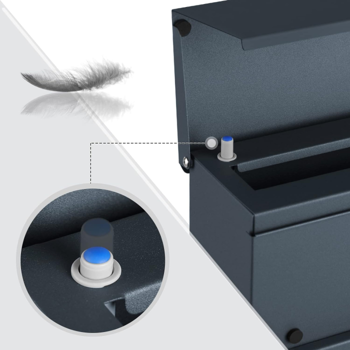 SONGMICS Cutie postala de exterior, pentru gard sau perete, din otel, cu incuietoare, 37x11x37cm, gri antracit [2]