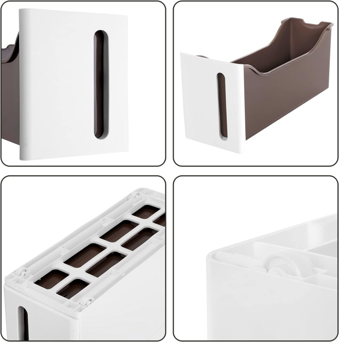 SONGMICS Dulap de depozitare pe roti, pentru bucatarie sau baie, din plastic, cu 4 nivele, 45x17x84cm, alb [6]