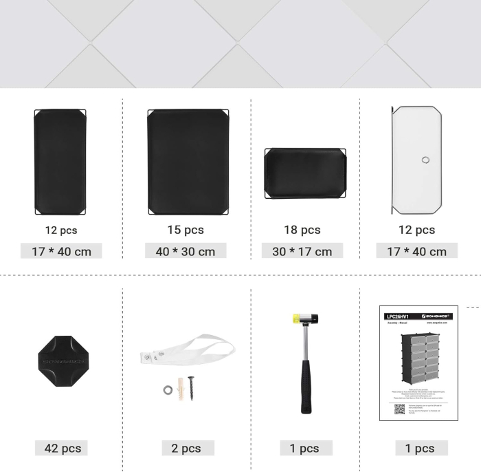 Etajera pantofi 83x31x105 cm, 12 compartimente modulare cu usi rabatabile, negru si alb [7]