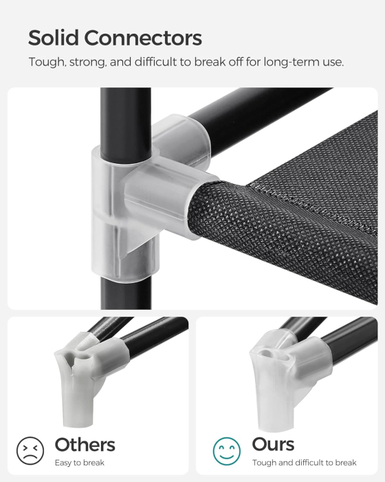 Garderoba din material textil, dulap portabil, cu rafturi si sina de agatat, 150x45x175cm, negru [4]