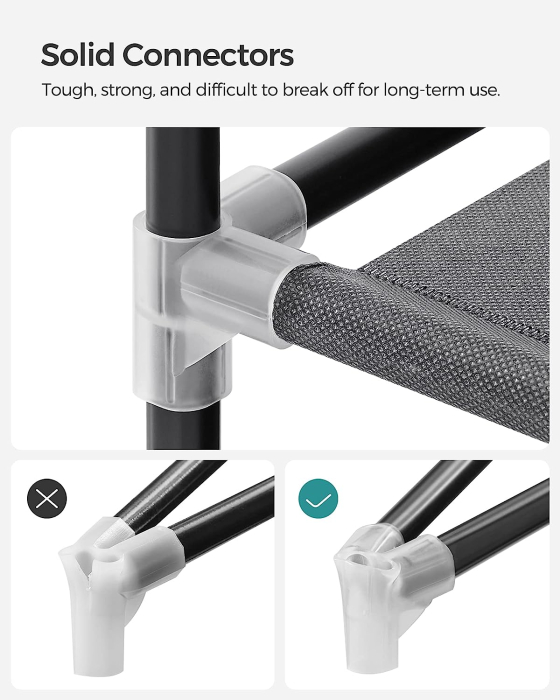 Garderoba din material textil, dulap portabil, cu rafturi si sina de agatat, 170x45x167cm, negru [8]