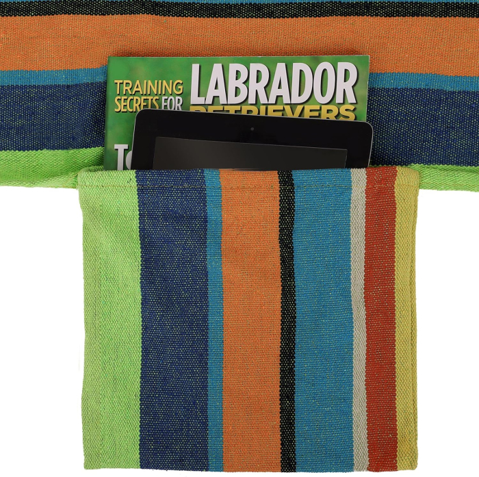 Hamac dublu cu bara lemn, perne incluse, maxim 300 kg, 210x150 cm, multicolor [4]