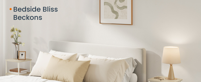 SONGMICS Masuta laterala tip noptiera, cu 3 rafturi si cos textil, cadru metalic, 30x34x58 cm, bej [5]