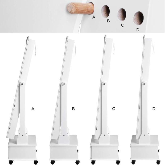 Oglinda de podea cu dulap depozitare bijuterii, iluminare LED si roti, cu cheie, 35x45x156 cm, alb [11]