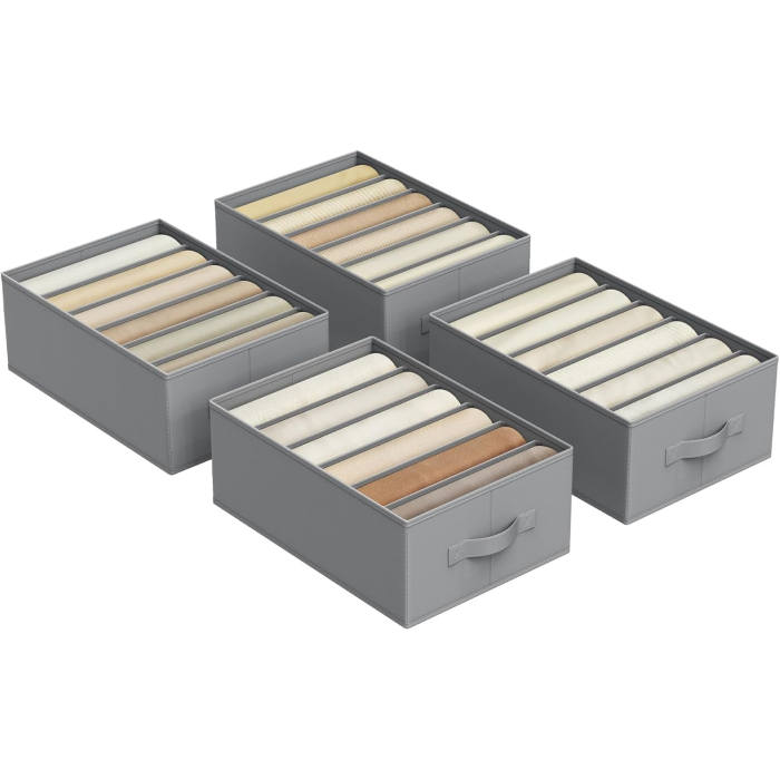 Organizatoare dulap set 4 bucati, 6 compartimente, pliabile, 42x30x17 cm, gri [7]