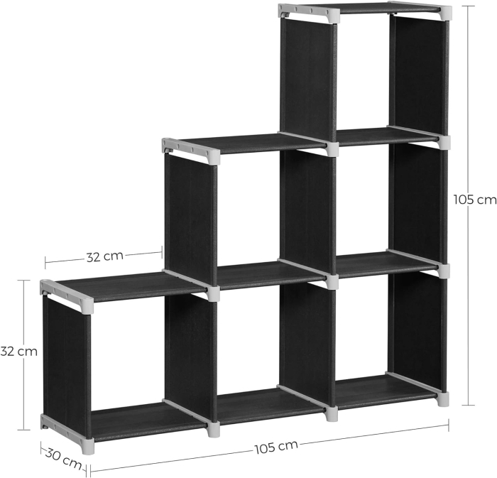 Organizator modular textil, multifunctional, pentru depozitare, negru [3]