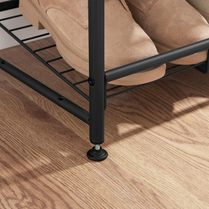SONGMICS Pantofar cu 4 rafturi de depozitare, din metal, polite cu unghi reglabil, 28x69x65cm, negru [8]